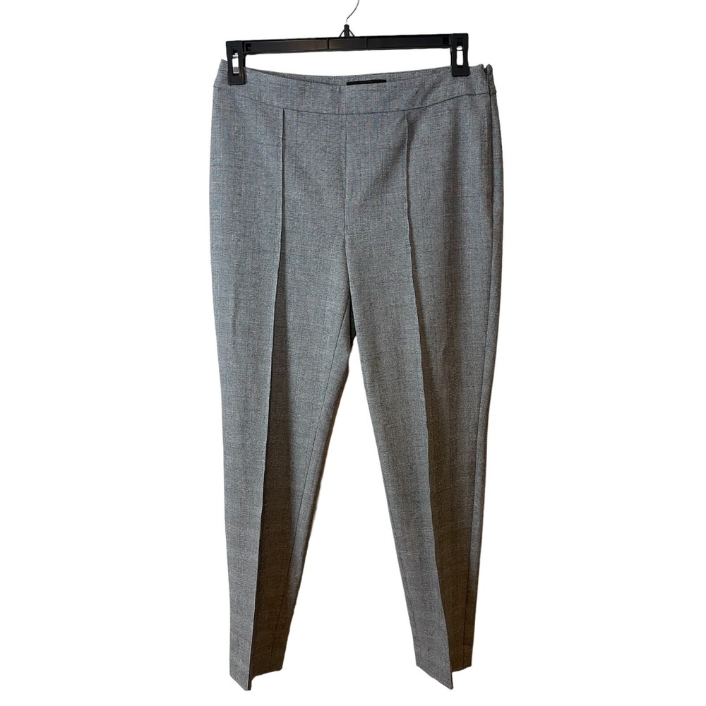 Talbots High Waist Skinny Ankle Pants Gray Plaid Side Zip Size 8 Office Career